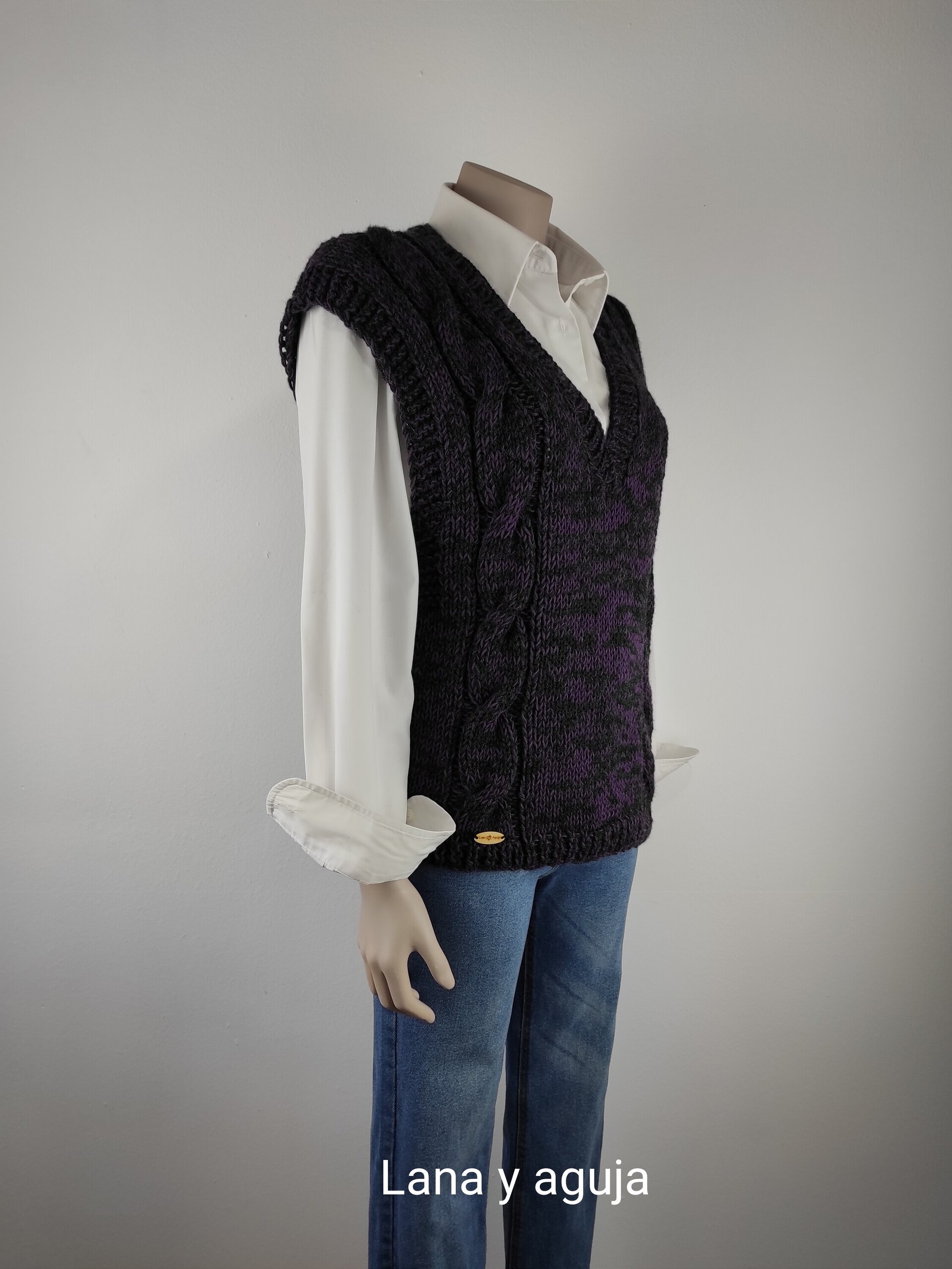 Chaleco de lana, Talla L, jersey de lana, chaleco de mujer. - 2