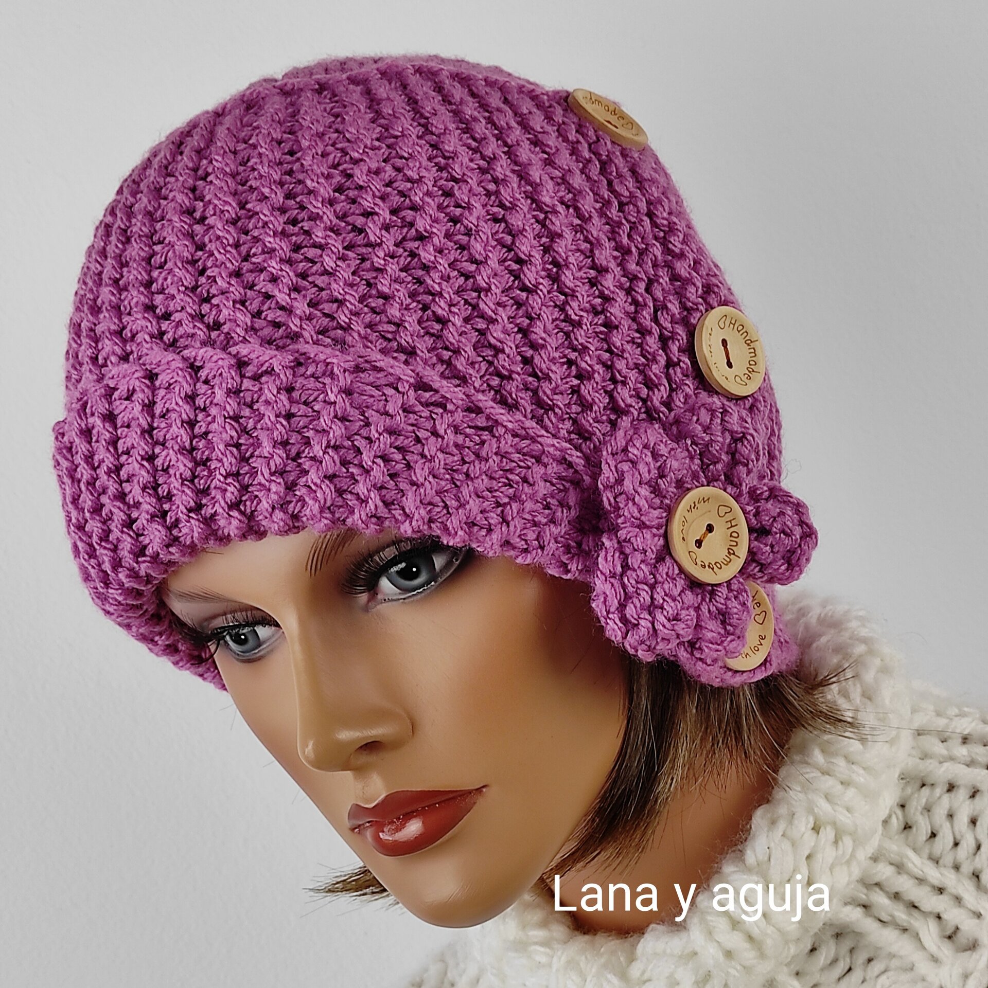 Gorro largo de lana estilo slouchy, VARIOS COLORES, gorro de lana . - 4