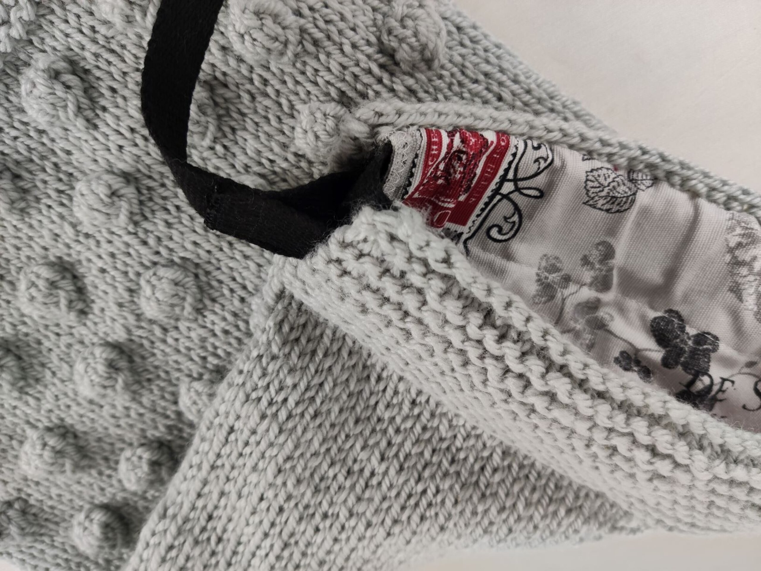 Mochila tejida a mano, mochila en color gris. Funda ordenador. - 3