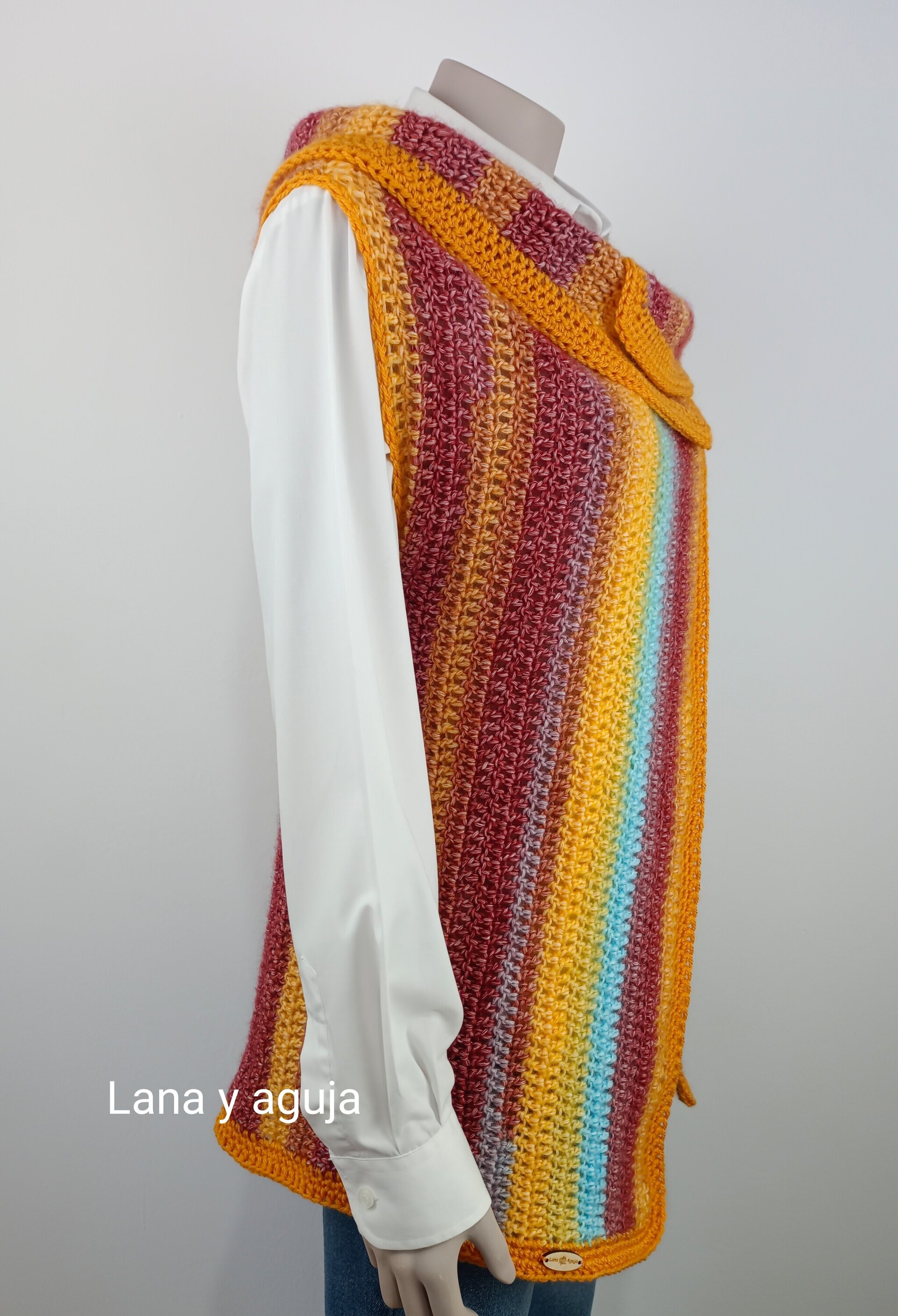 Chaleco de lana, Talla M, jersey de lana, chaleco abierto. - 2