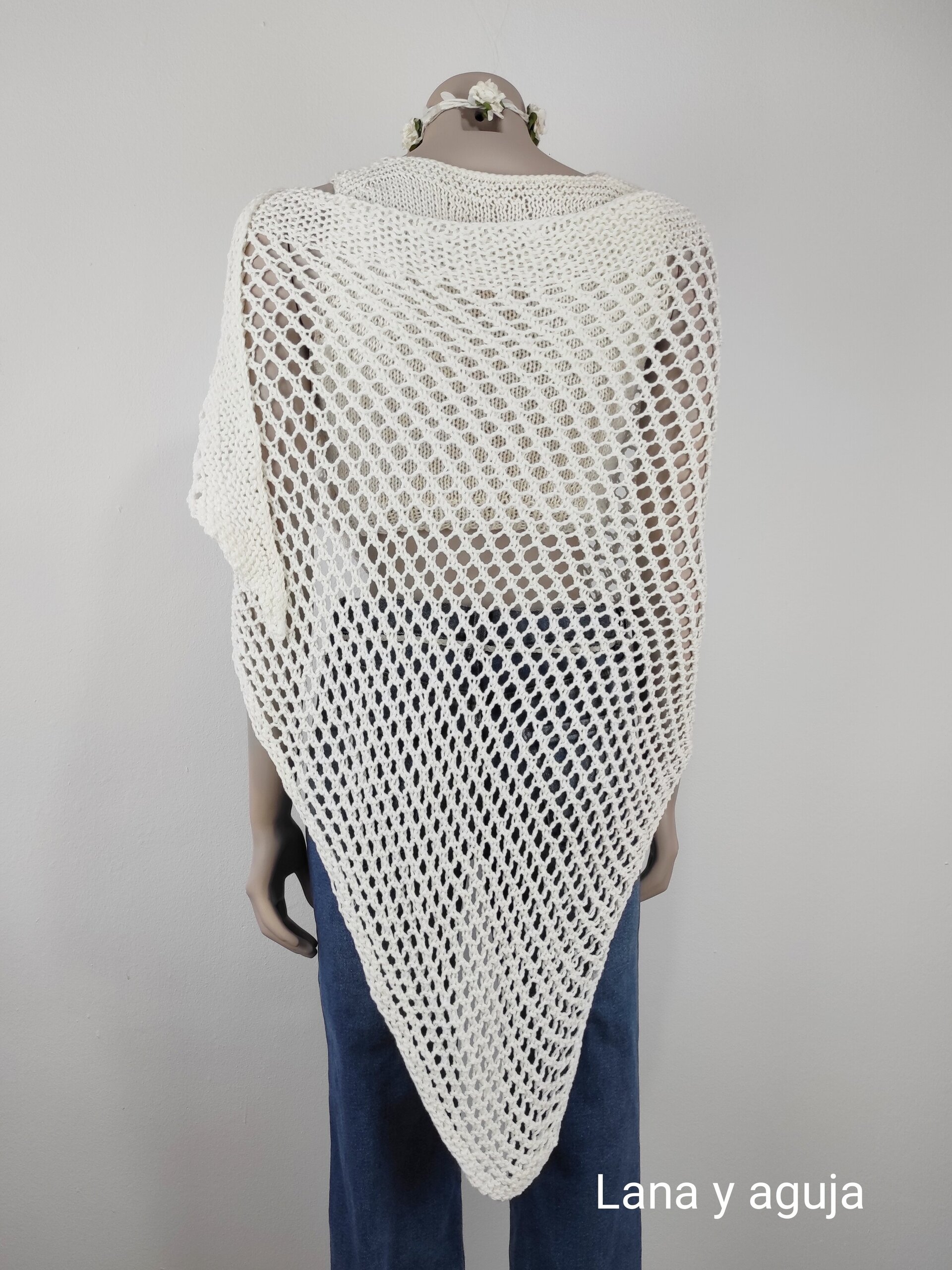 Chal de algodón, VARIOS COLORES, fular tejido a mano, talla única. - 8