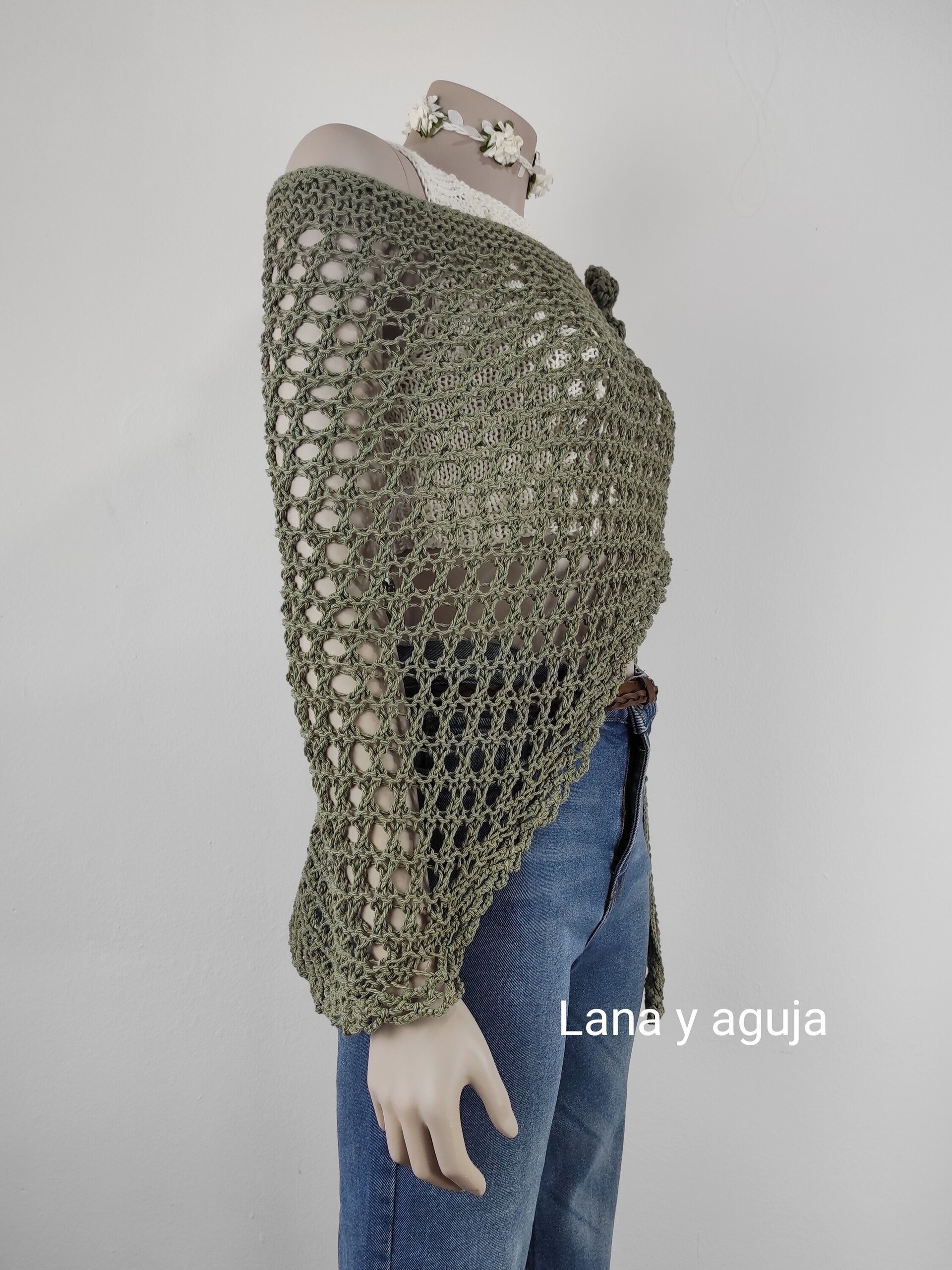 Chal de algodón, VARIOS COLORES, fular mujer tejido a mano, talla única. - 2