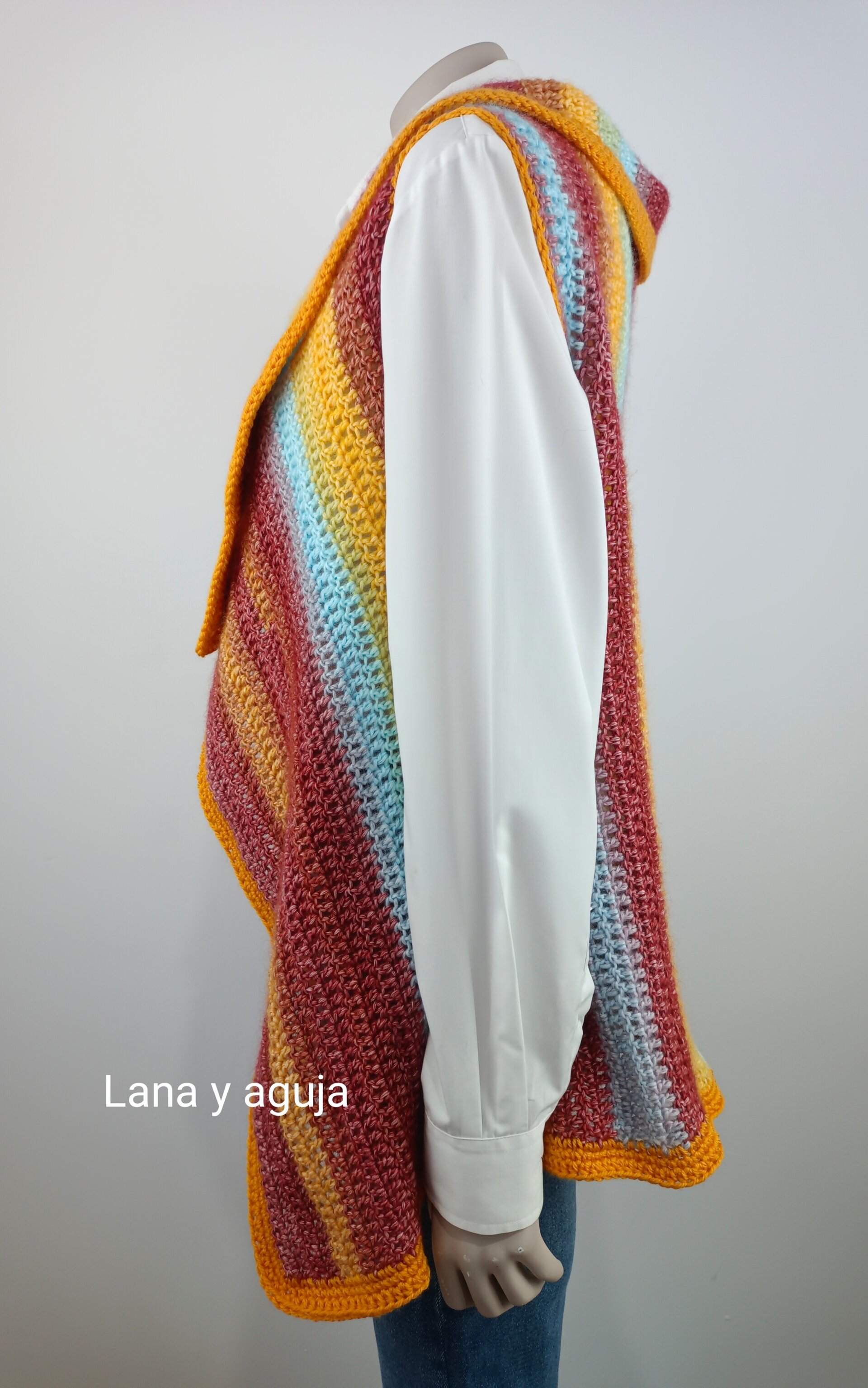 Chaleco de lana, Talla M, jersey de lana, chaleco abierto. - 3
