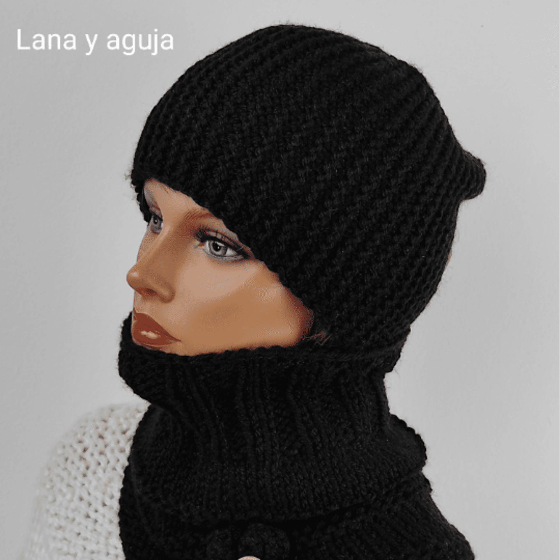 Conjunto de gorro y cuello de lana, tejido a mano. VARIOS COLORES. - 9