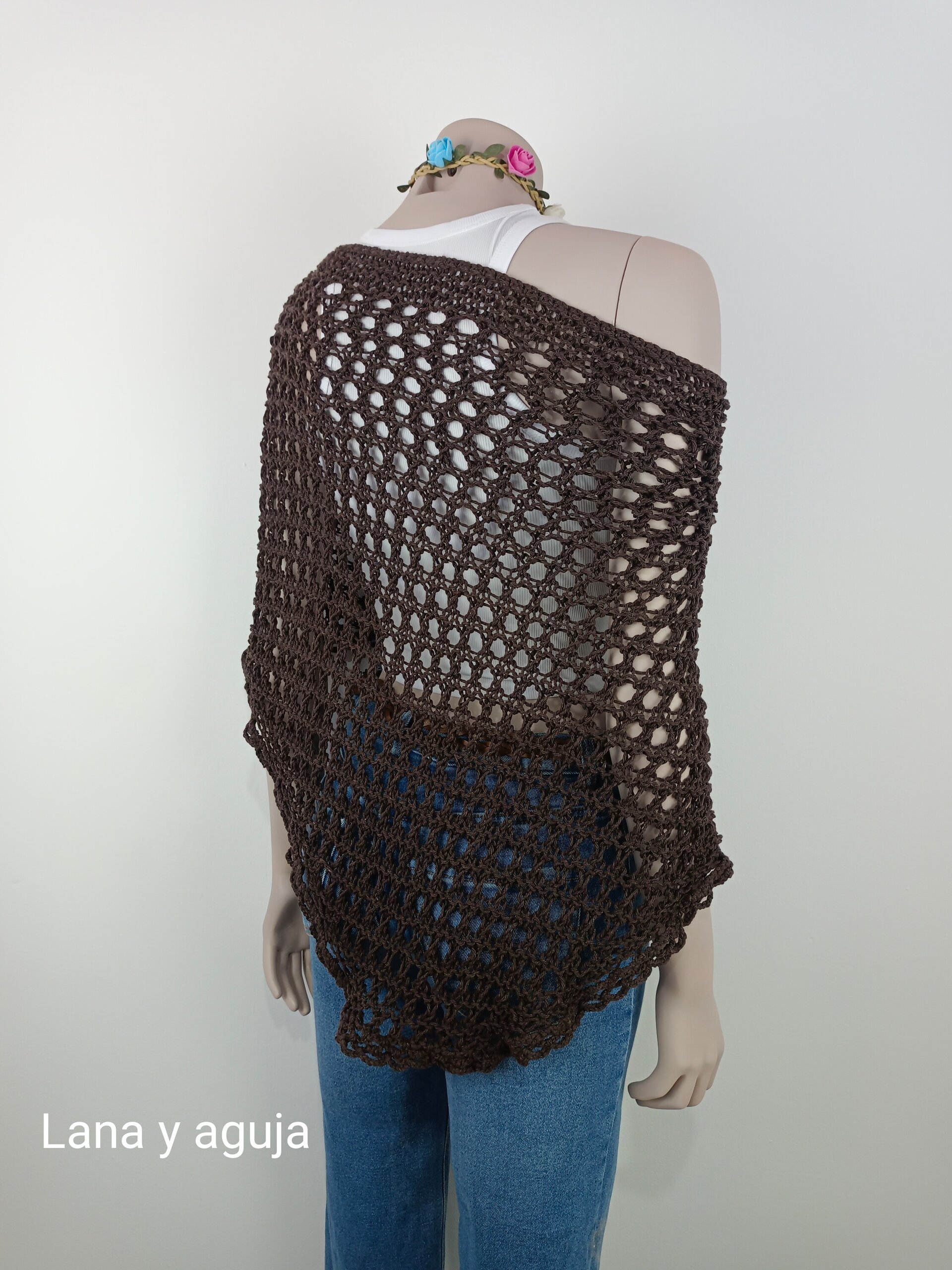 Chal de algodón, VARIOS COLORES, fular mujer tejido a mano, talla única. - 6
