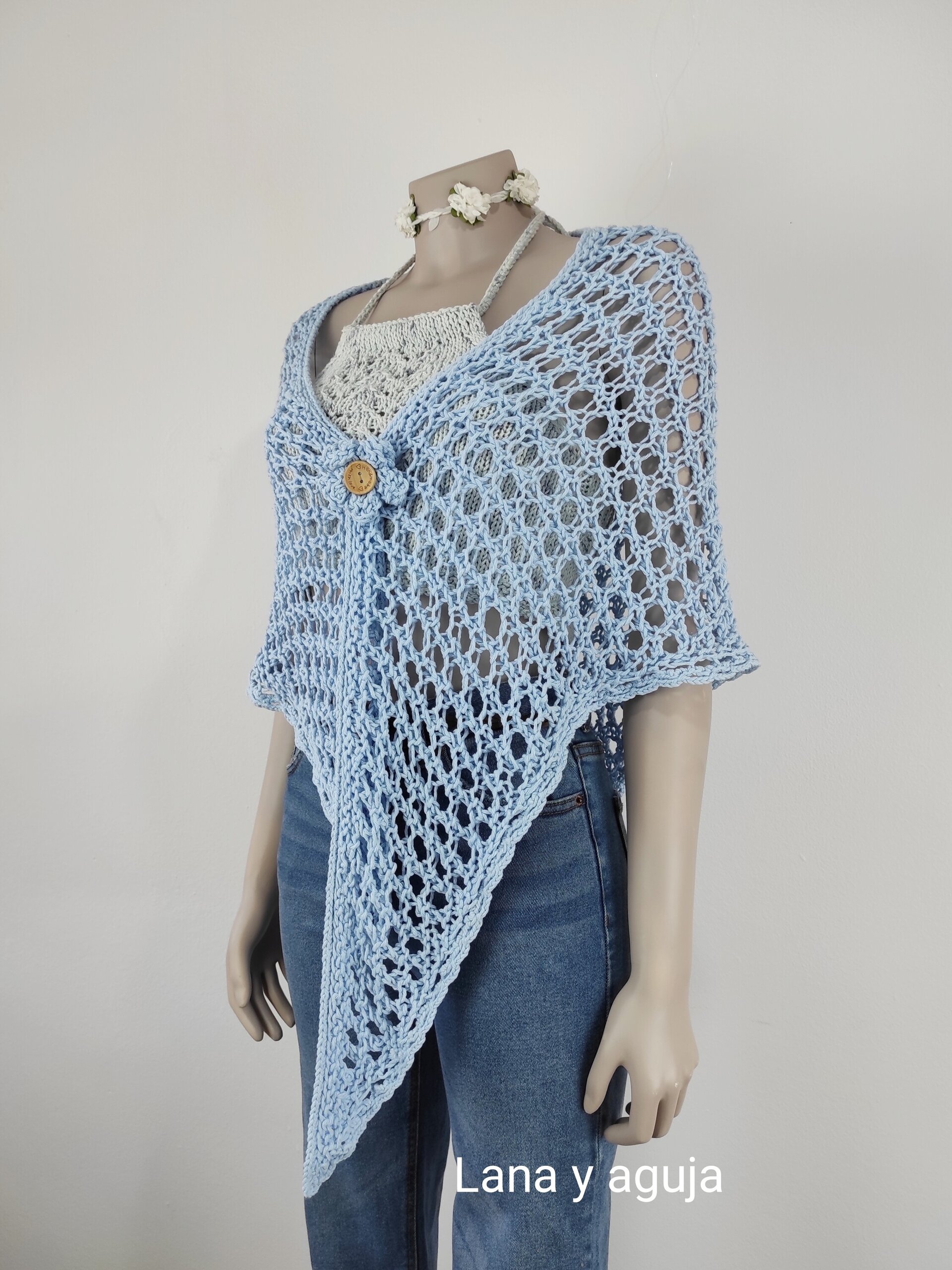 Chal de algodón, VARIOS COLORES, fular mujer tejido a mano, talla única. - 9