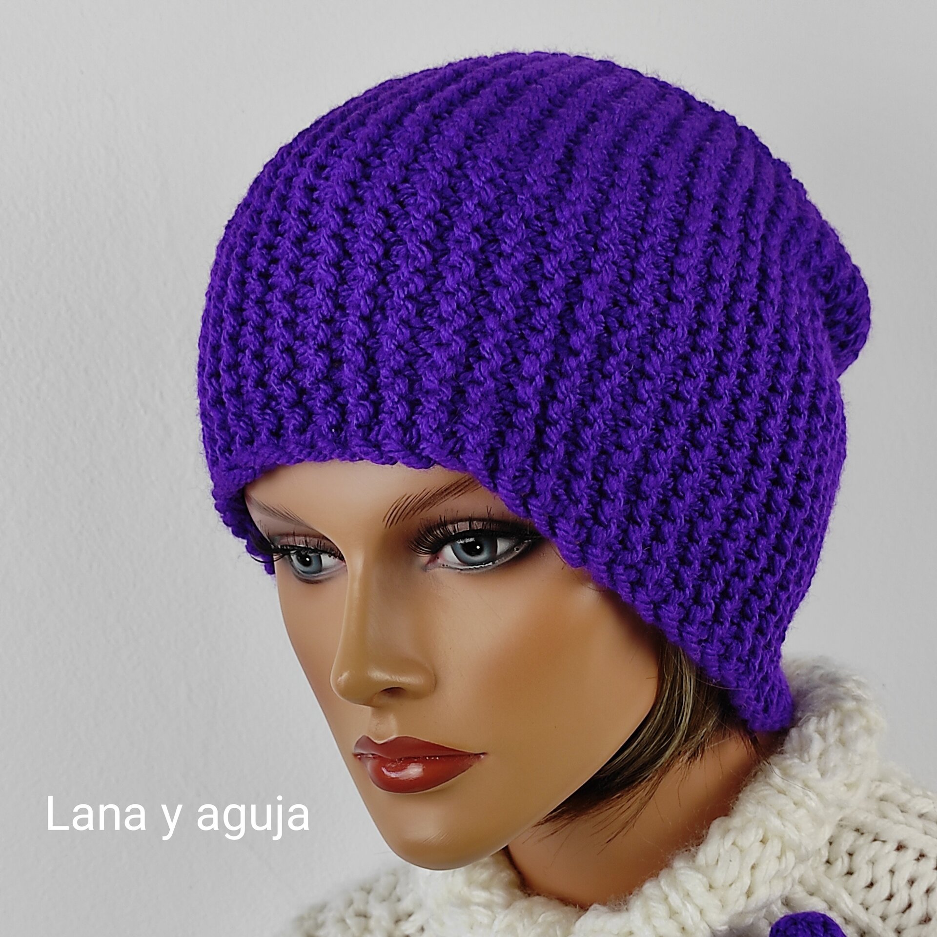 Gorro largo de lana estilo slouchy, VARIOS COLORES, gorro de lana . - 10