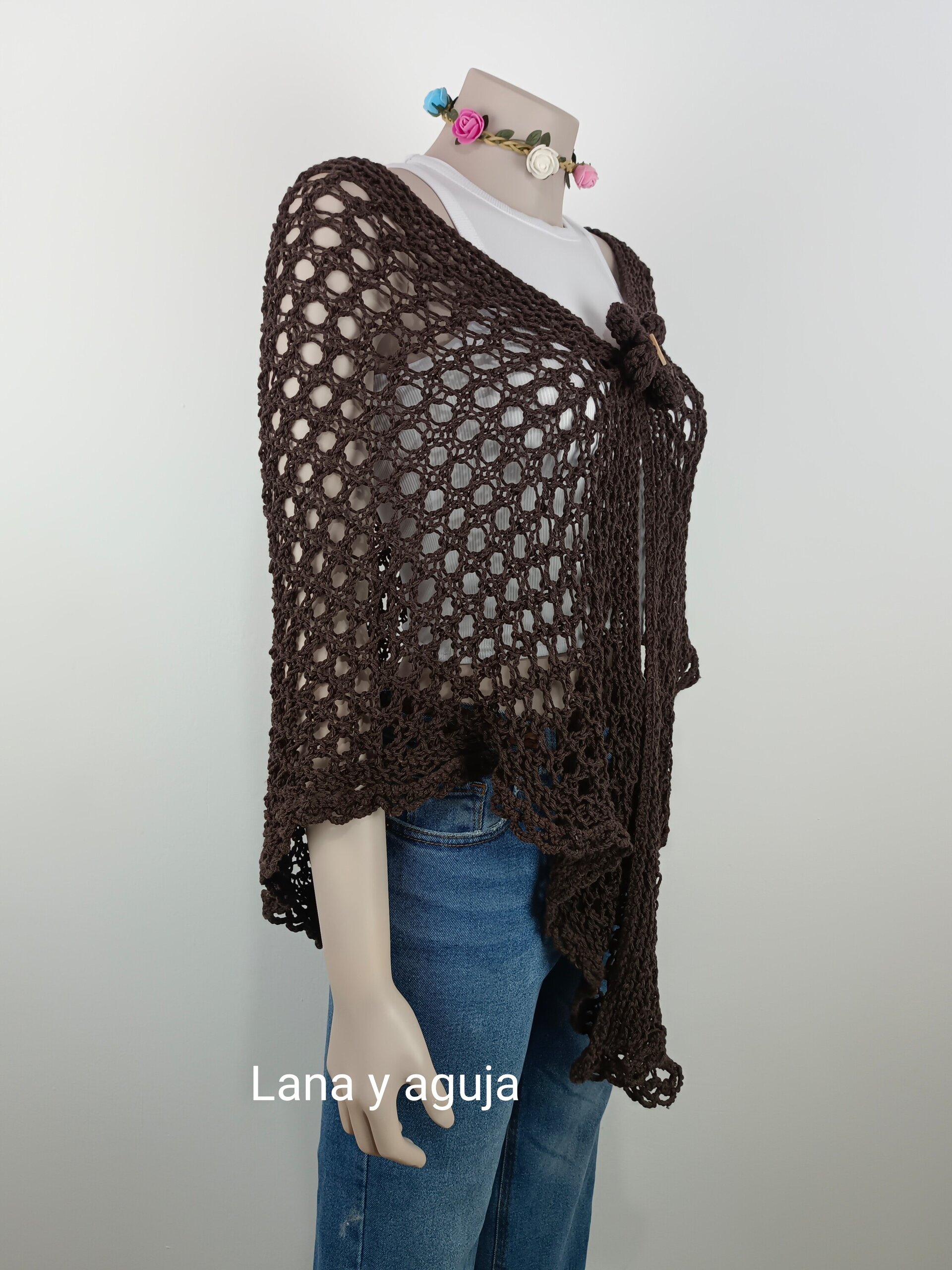 Chal de algodón, VARIOS COLORES, fular mujer tejido a mano, talla única. - 5